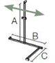 Alva Varia Duschhandlauf Ecke T-Form m. Brh., 119x95x75cm, Aluminium Chrom - AQBFVADHLE1AC