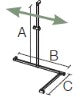 Alva Varia Duschhandlauf Ecke T-Form m. Brh., 119x105x85cm, Aluminium Chrom - AQBFVADHLE2AC