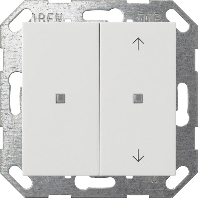 GIRA KNX Taster Wippe 2f unbedruckt/Pfeile Sy stem 55 Reinweiß   – 517503