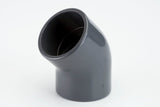 Alva PVC-U Winkel 45, d50 für Schwimmbadanwendung PN16, grau - ACSWWK5045