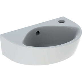 Alva Prima Handwaschbecken 36x25cm geringe Ausladung, mit Hahnloch,Weiß - AQKEPRHWB36GA