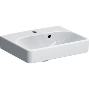 Alva Prima Handwaschbecken 45x36cm eckig, mit Hahnloch, Weiß - AQKEPRHWB45