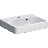 Alva Prima Handwaschbecken 45x36cm eckig, mit Hahnloch, Weiß - AQKEPRHWB45