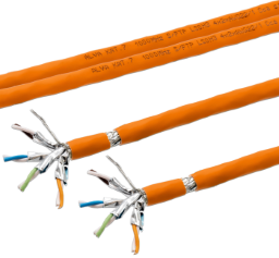 Alva KAT.7 Datenkabel Duplex S/FTP, 1000MHz, LSOH3, Cca, Farbe: orange - DK-KAT7-1000-SFTP-D-OR>TR500<