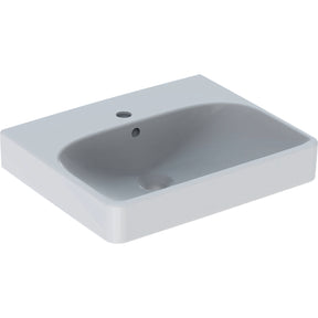 Alva Prima Handwaschbecken 50x41cm eckig, mit Hahnloch, Weiß - AQKEPRHWB50