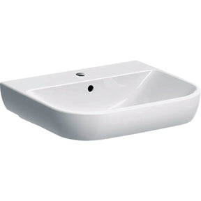 Alva Prima Waschtisch 55x48cm rund, mit Hahnloch, Weiß - AQKEPRWT55R