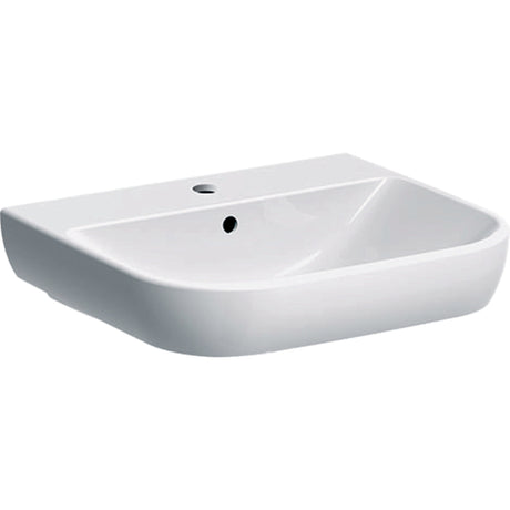 Alva Prima Waschtisch 55x48cm rund, mit Hahnloch, Weiß - AQKEPRWT55R