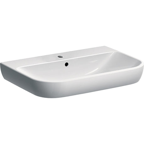 Alva Prima Waschtisch 70x48cm rund, mit Hahnloch, Weiß - AQKEPRWT70R