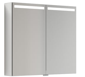 Alva Juna Spiegelschrank, Korpus verspiegelt, 80x80x14,5cm, LED-Beleucht. - AQBMJUSPS2.2