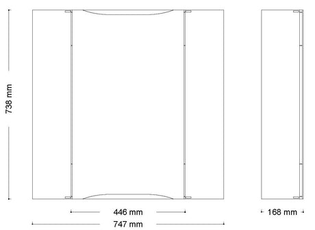 Alva Varia Spiegelschr. klappb. Seitens. 44,6x73,8x16,8cm, LED-Strips, Weiß - AQBMVASPS8