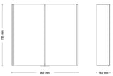 Alva Varia Aluminiumspiegelschrank 80x73,5x16,5cm, LED-Strips, Aluminium - AQBMVASPS7