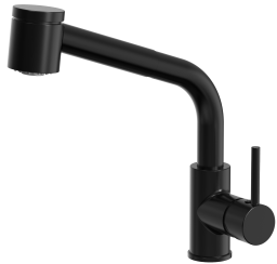 Alva Idea 1.0 Spltischarmatur mit herausziehbarer Brause, Schwarz Matt - AQARIDSPTHB.1S
