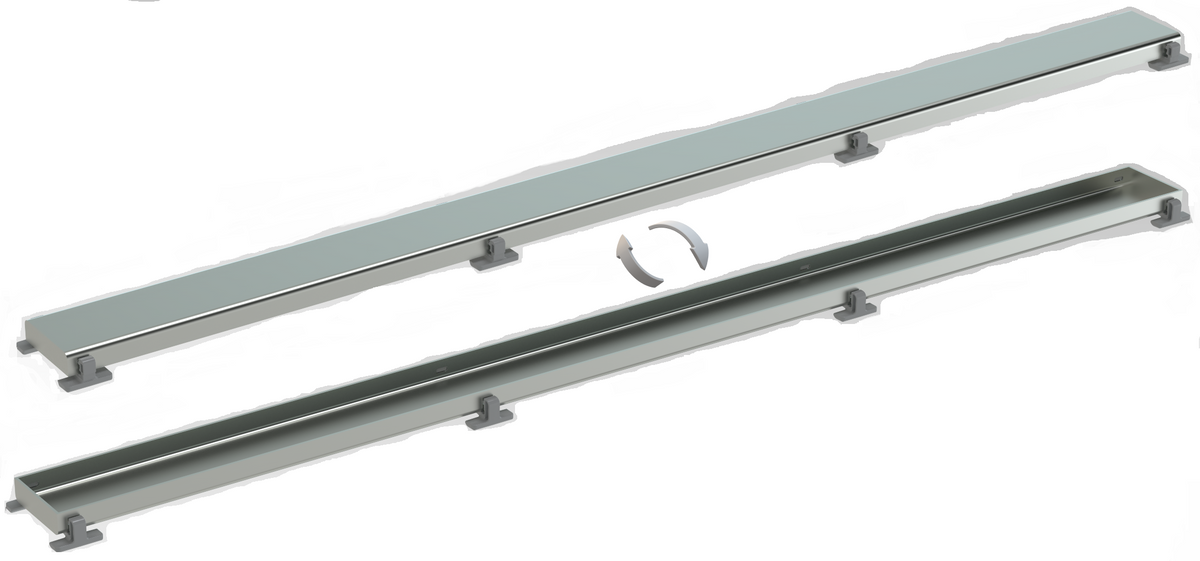 Alva Nova Rost Edelstahlabdeckung und zum Ausfliesen, zu Duschrinne 760mm - AQBFNODRR76.2
