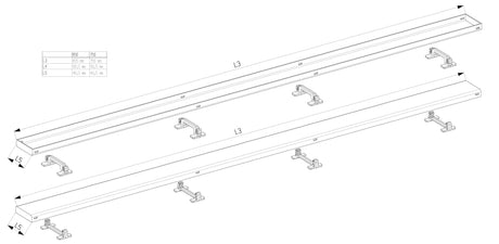 Alva Nova Rost Edelstahlabdeckung und zum Ausfliesen, zu Duschrinne 660mm - AQBFNODRR66.2