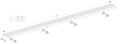 Alva Nova Rost zu Duschrinne 660mm Design Gerade - AQBFNODRR66.1