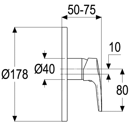 Alva Dura 1.0 Brausearmatur UP Sichtteil, Chrom - AQARDUSTB.1
