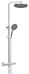 Alva Spa Duschsystem 123,7cm mit Thermostat, Chrom - AQARSPDST8