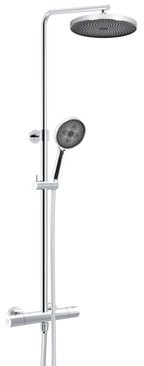 Alva Spa Duschsystem 123,7cm mit Thermostat, Chrom - AQARSPDST8