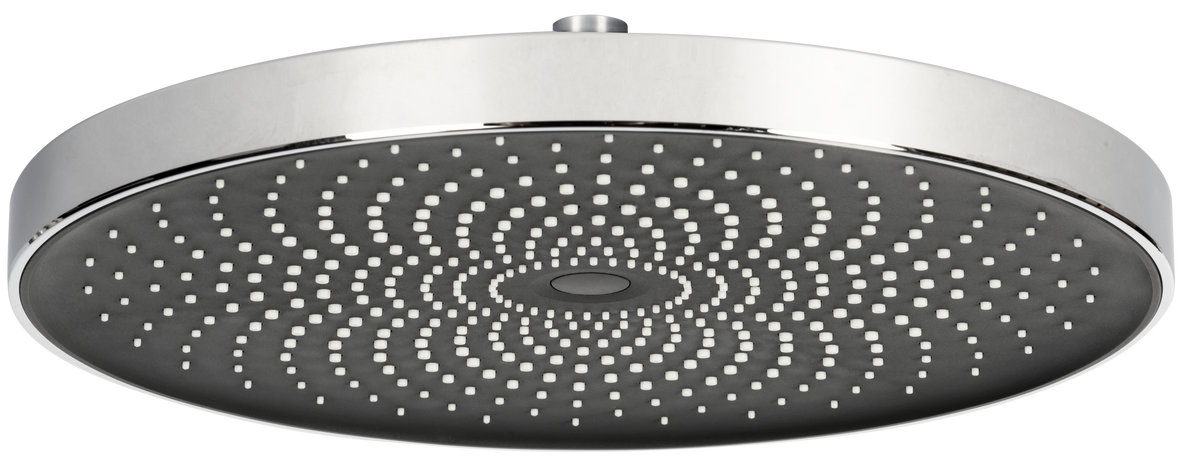 Alva Varia Kopfbrause d 26cm rund Antikalk, Kunstst., Powderstrahl, Chrom - AQARVAKB26K