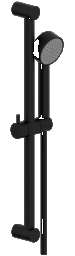 Alva Dura 1.0 Brausestangenset 60cm Handb.1-fach, Brauseschl. 150cm,Black M. - AQARDUBS60.1BM