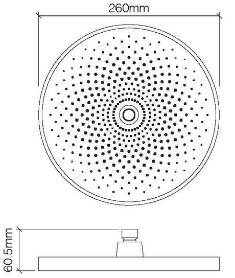 Alva Varia Kopfbrause d 26cm rund Antikalk, Kunstst., Powderstrahl, Chrom - AQARVAKB26K