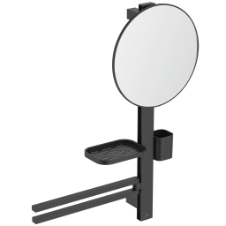 ALVA Beauty Bar Accessoires-Kombination M700 mit Spiegel Durchmesser 320mm Silk Black