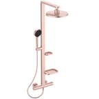 Alva Spa Duschsystem 111,3cm aus Alumin. mit Thermostat, Rose Matt - AQARSPDST9RO