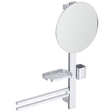Alva Beauty Bar Accessoires-Kombination M700 mit Spiegel Durchmesser 320mm Silver - AQASVABBSI