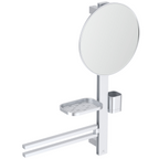 Alva Varia Beauty Bar 71,7cm aus Alumin. m. Kosmetikspiegel d 32,8cm, Silver M. - AQASVABBSI