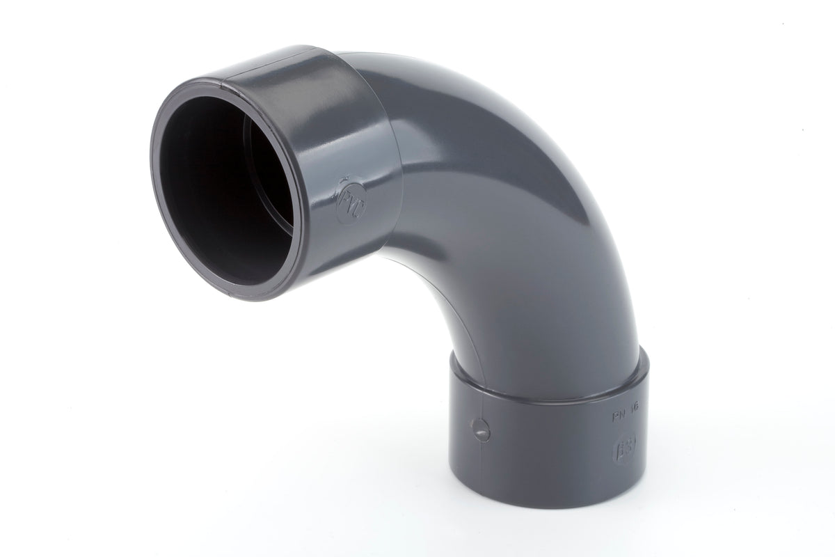 Alva PVC-U Bogen 90, d50 für Schwimmbadanwendung PN16, grau - ACSWB50