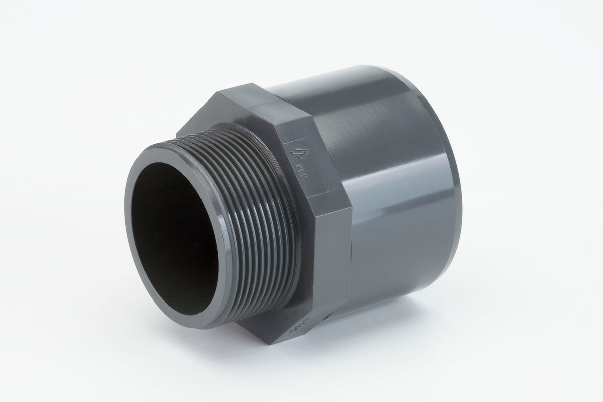 Alva PVC-U Ü-Muffe m.AG d50-40 5/4" für Schwimmbadanwendung PN16, grau - ACSWUM5040-5/4