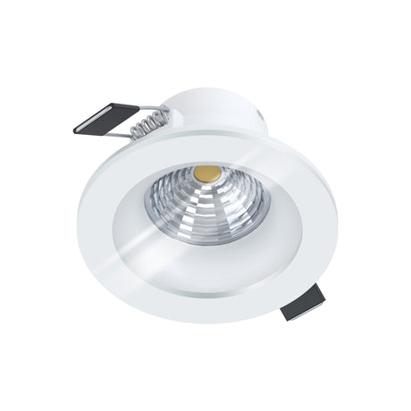 EGLO LED EINBAULEUCHTE 1 FLAMMIG 6W/380LM -27 00K ALU WEISS DM88MM DIMMBAR IP44  – 98238