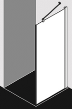 ALVA Juna Seitenwand links 98,5-101/200cm, Silber HGL, ESG Clean