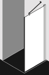 ALVA Juna Seitenwand links 78,5-81/200cm, Silber HGL, ESG Clean