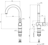 Alva Idea 1.0 Spültischarmatur Schwarz Matt - AQARIDSPTH.1S