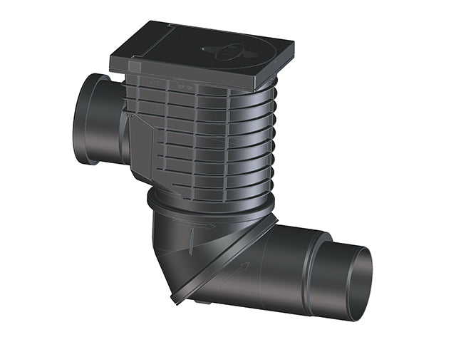 HUTTERER & LECHNER HL600NHO Regensinkkasten horizontal, DN110-Zugang und DN110/125-Abgang   – HL600NHO