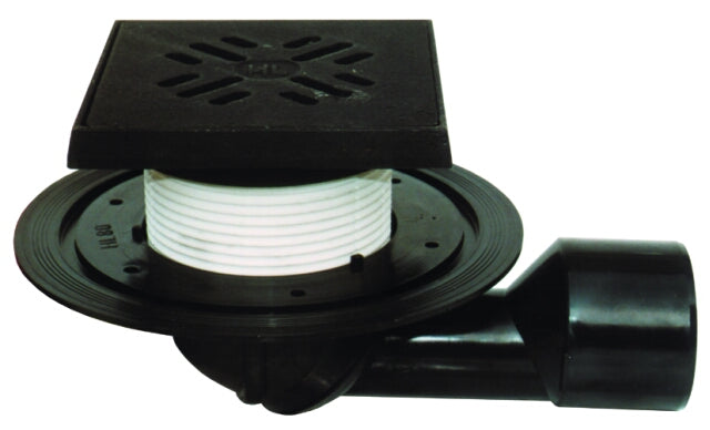 HUTTERER & LECHNER HL81G Balk.- u. Terr.abl. DN50/75 drehb. m. frosts. GK. 150x150mm/137x137mm Guss   – HL81G