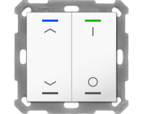 MDT KNX Taster Light 55 x 55 mm 2fach RGBW, mit Temp., reinweiß gl., Jal./Sch.   – BE-TAL55T2.C1