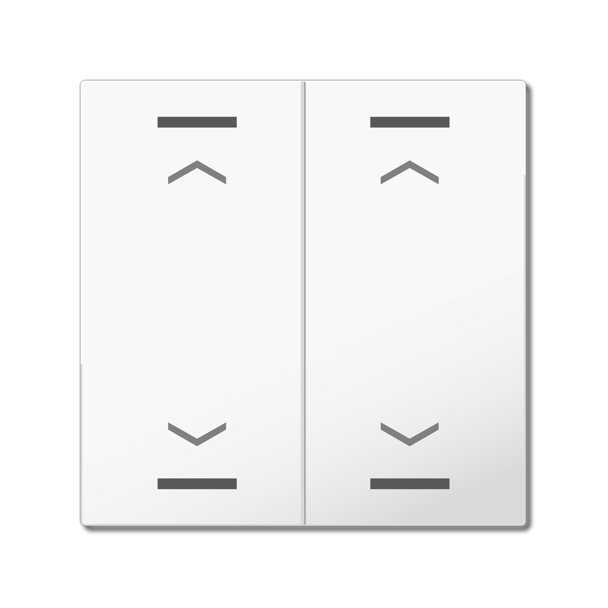 MDT Wippe für KNX Taster Light 55 2-fach, Reinweiß glänzend, Jalousie  – BE-TAL55W202.A1