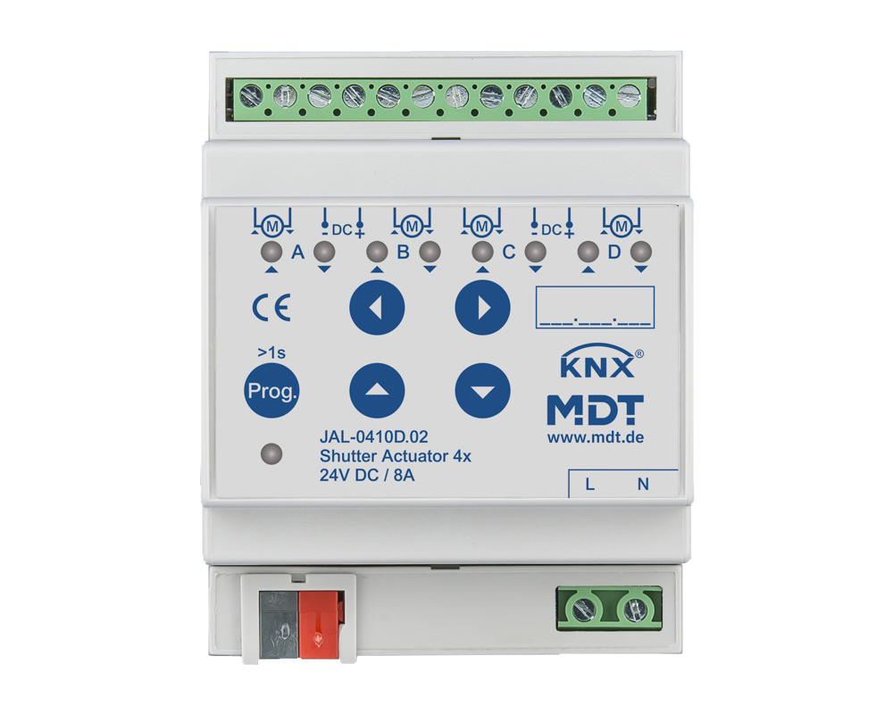 MDT KNX Jalousieaktor 4fach 24 V DC REG   – JAL-0410D.02