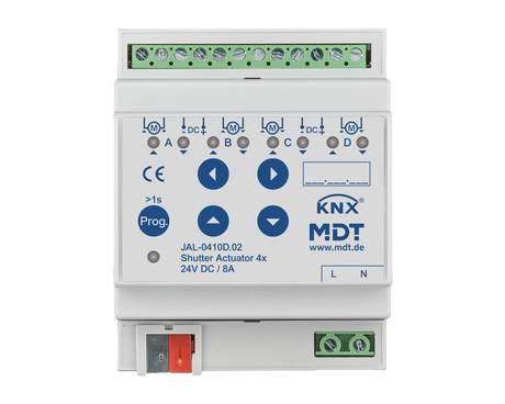 MDT KNX Jalousieaktor 4fach 24 V DC REG   – JAL-0410D.02