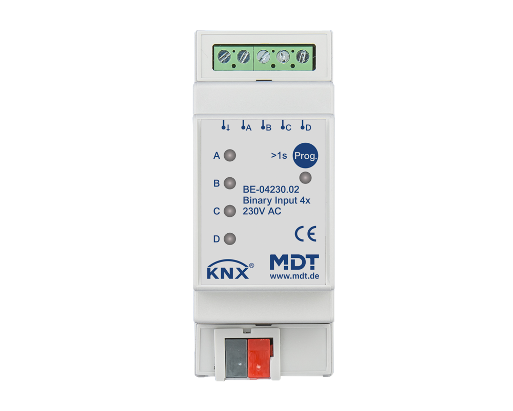 MDT KNX Binäreingang 4fach 230V AC/DC REG   – BE-04230.02