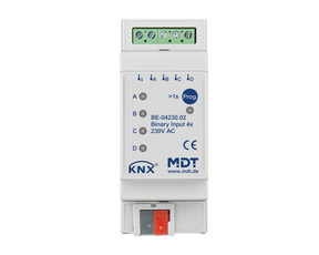 MDT KNX Binäreingang 4fach 230V AC/DC REG   – BE-04230.02