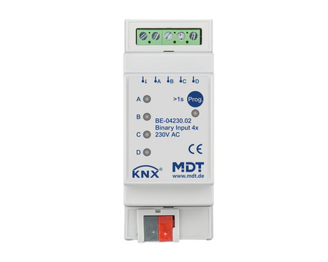 MDT KNX Binäreingang 4fach 230V AC/DC REG   – BE-04230.02