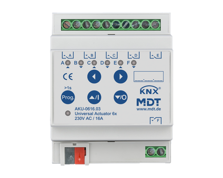 MDT KNX Schalt-/Jalousieaktor 6/3fach 16 A REG   – AKU-0616.03