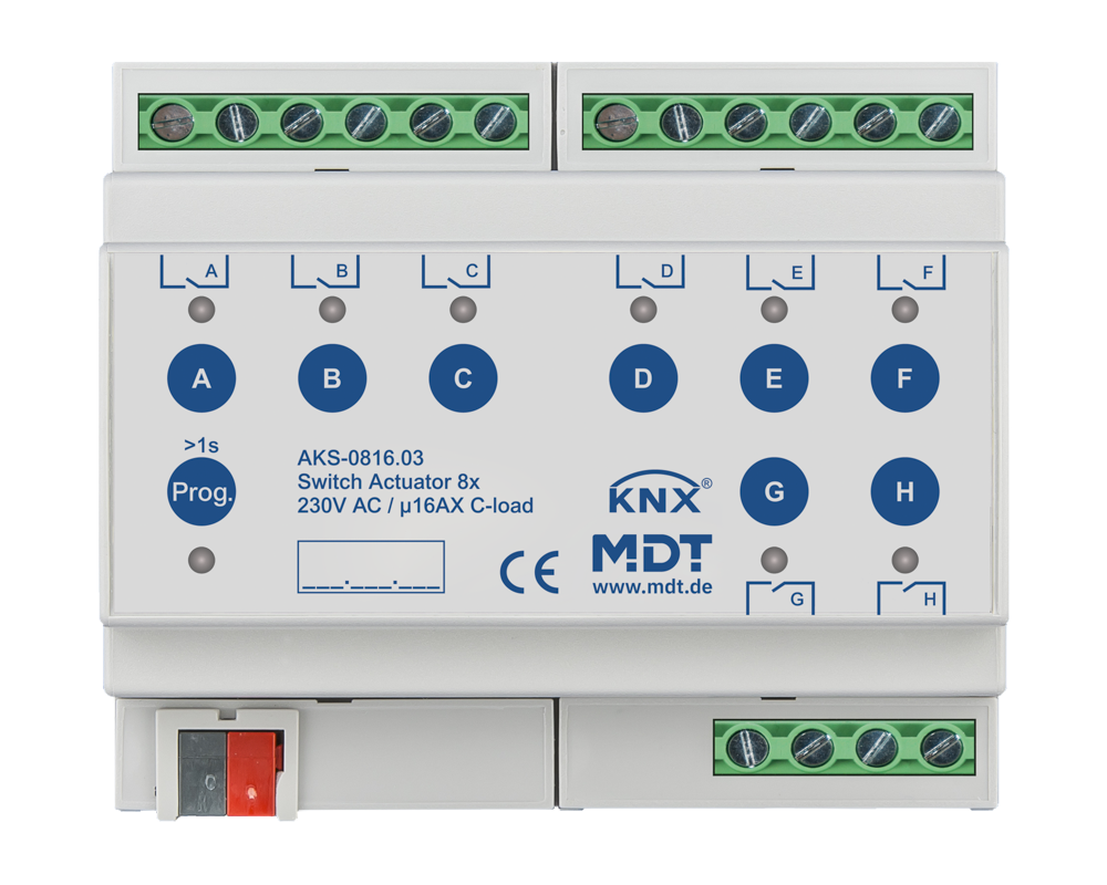 MDT KNX Schaltaktor C-Last 8fach REG   – AKS-0816.03