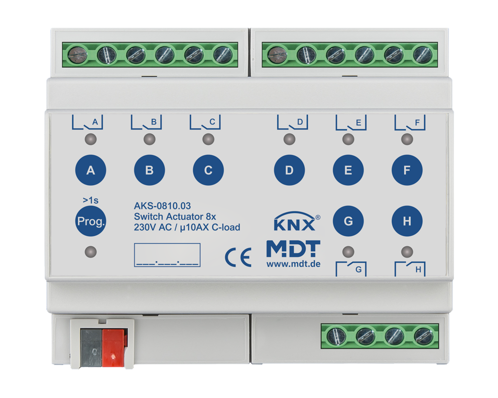 MDT KNX Schaltaktor C-Last 8fach REG   – AKS-0810.03