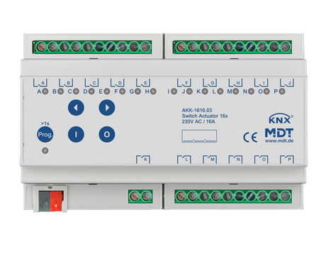 MDT KNX Schaltaktor 16fach, 16A REG   – AKK-1616.03