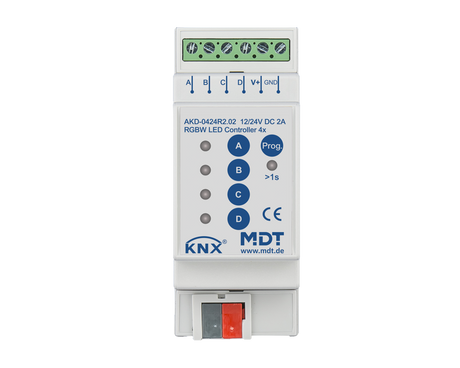 MDT KNX LED Controller 4fach RGWB 2/4 A REG   – AKD-0424R2.02