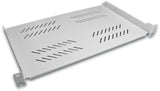 Alva 19 Zoll Fachboden Standard 1HE, 280 mm Tiefe, grau, Frontbefestigung - 19Z-FB-280-STD
